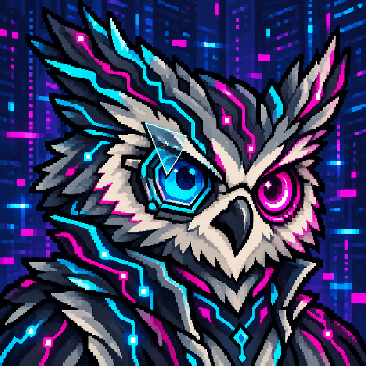 Neon Hasher owl